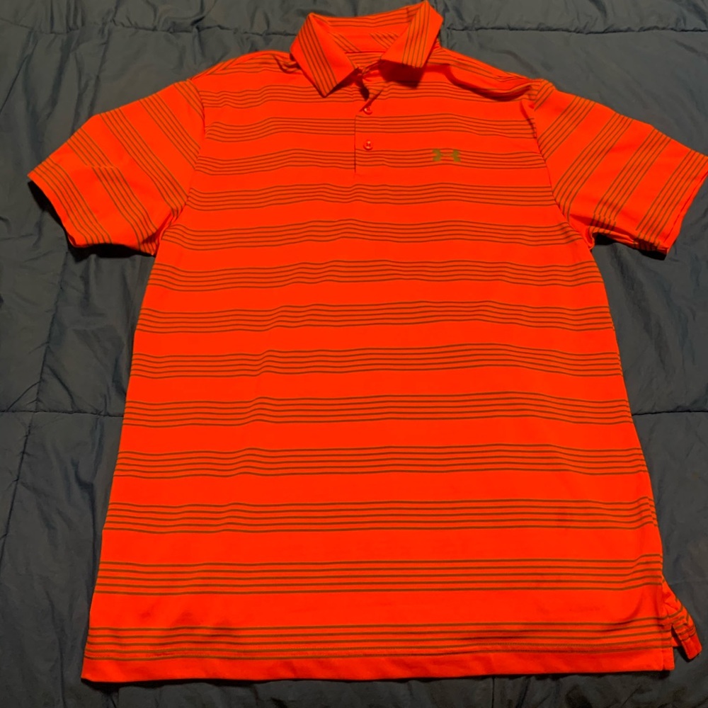 Under Armour Heatgear Men’s Orange Striped Polo